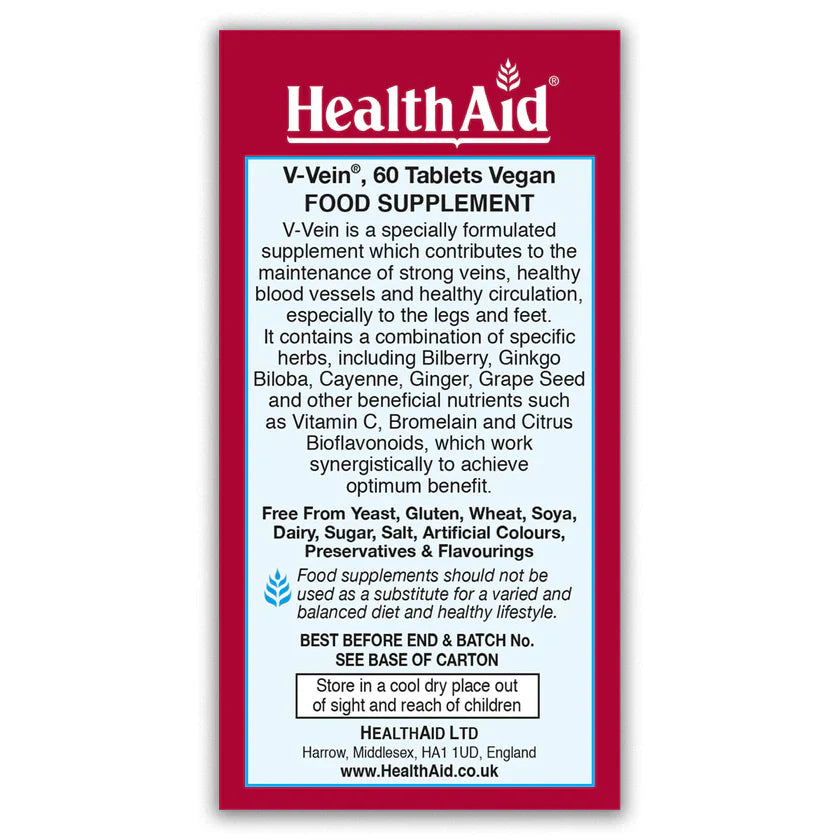 HEALTHAID V-VEIN, 60 TABLETS