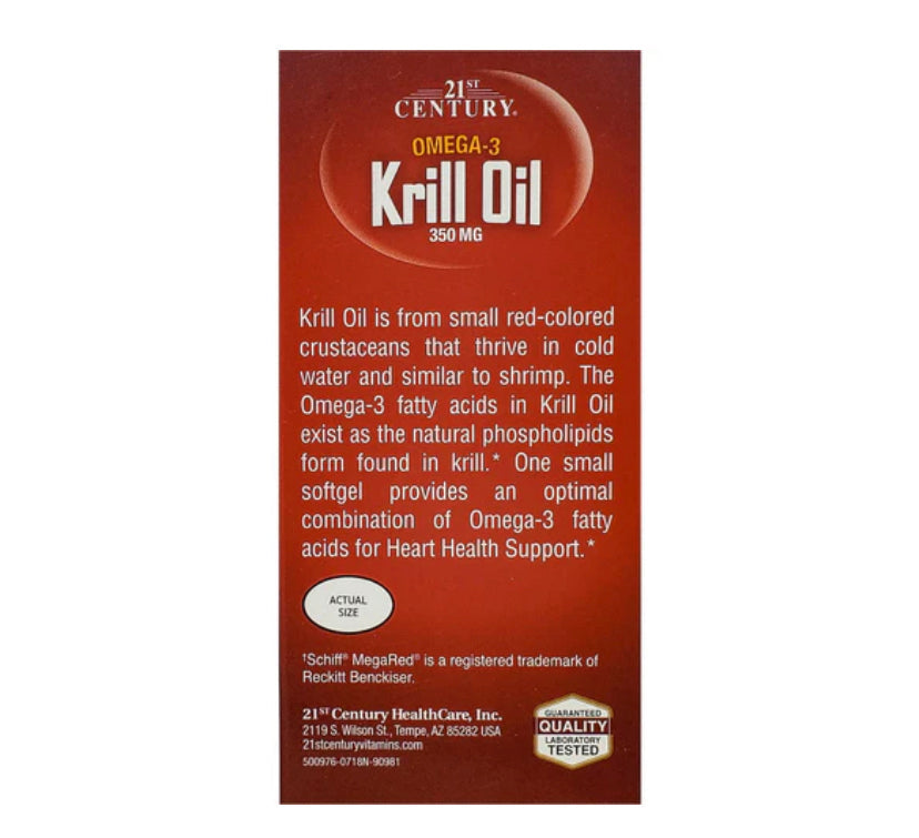 21ST CENTURY OMEGA-3 KRILL OIL 350MG, 60 SOFTGELS