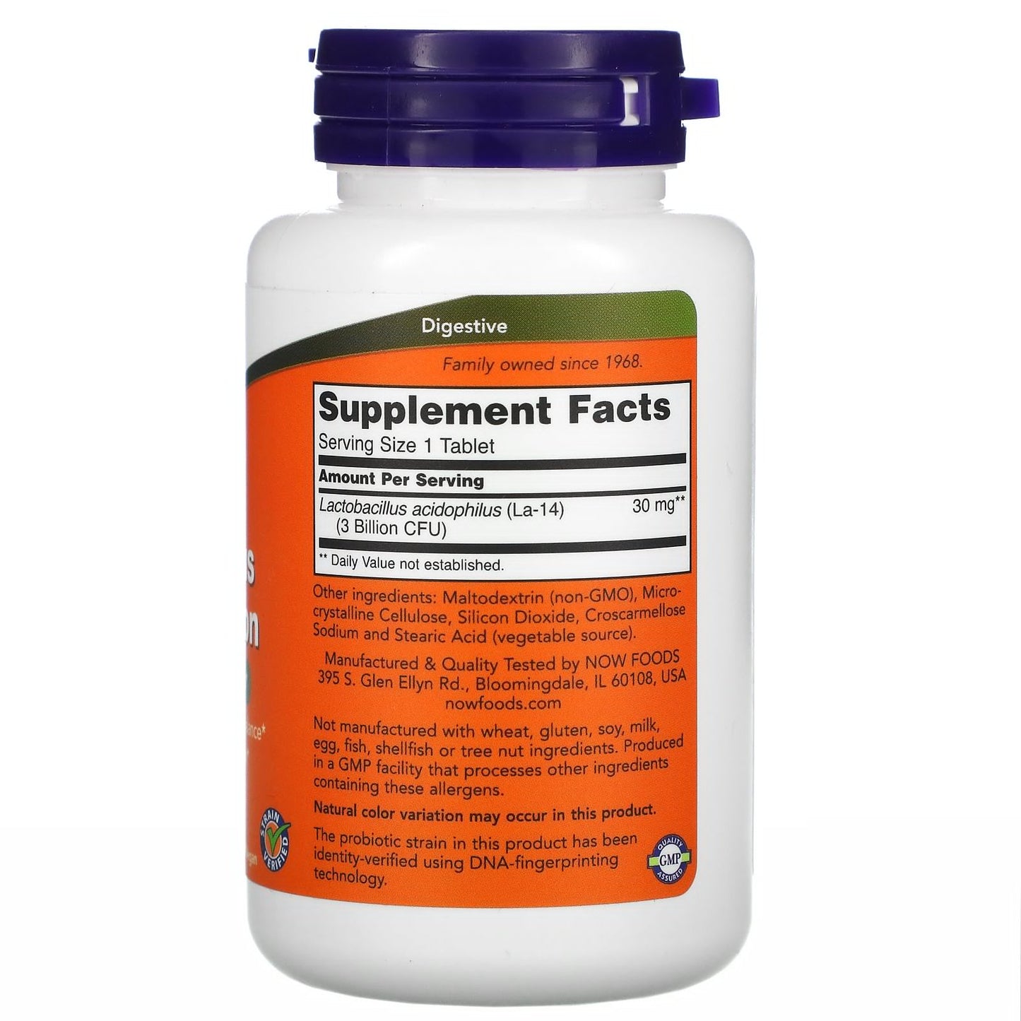 NOW ACIDOPHILUS THREE BILLION, 180 TABLETS