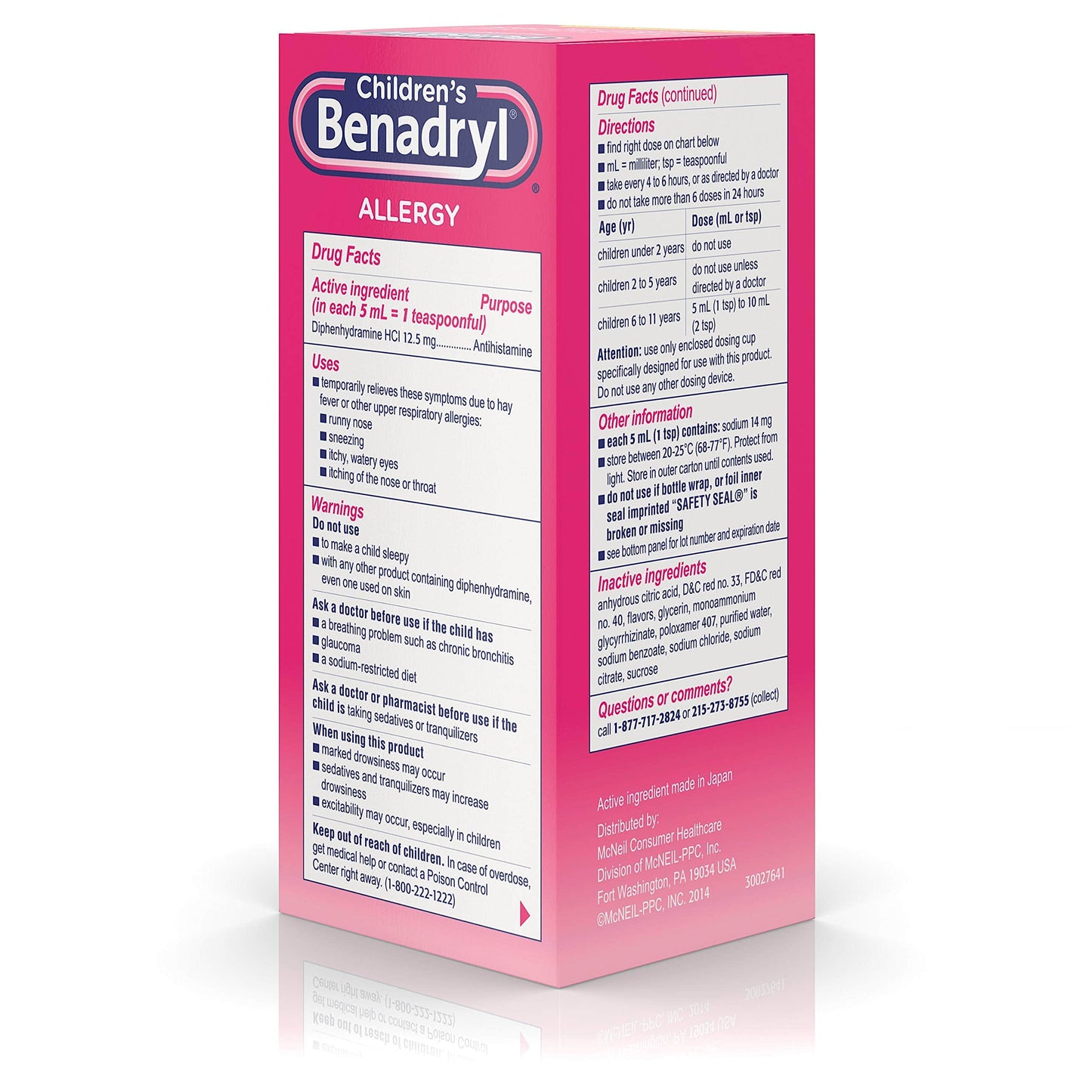 CHILDREN’S BENADRYL ALLERGY CHERRY FLAVORED LIQUID