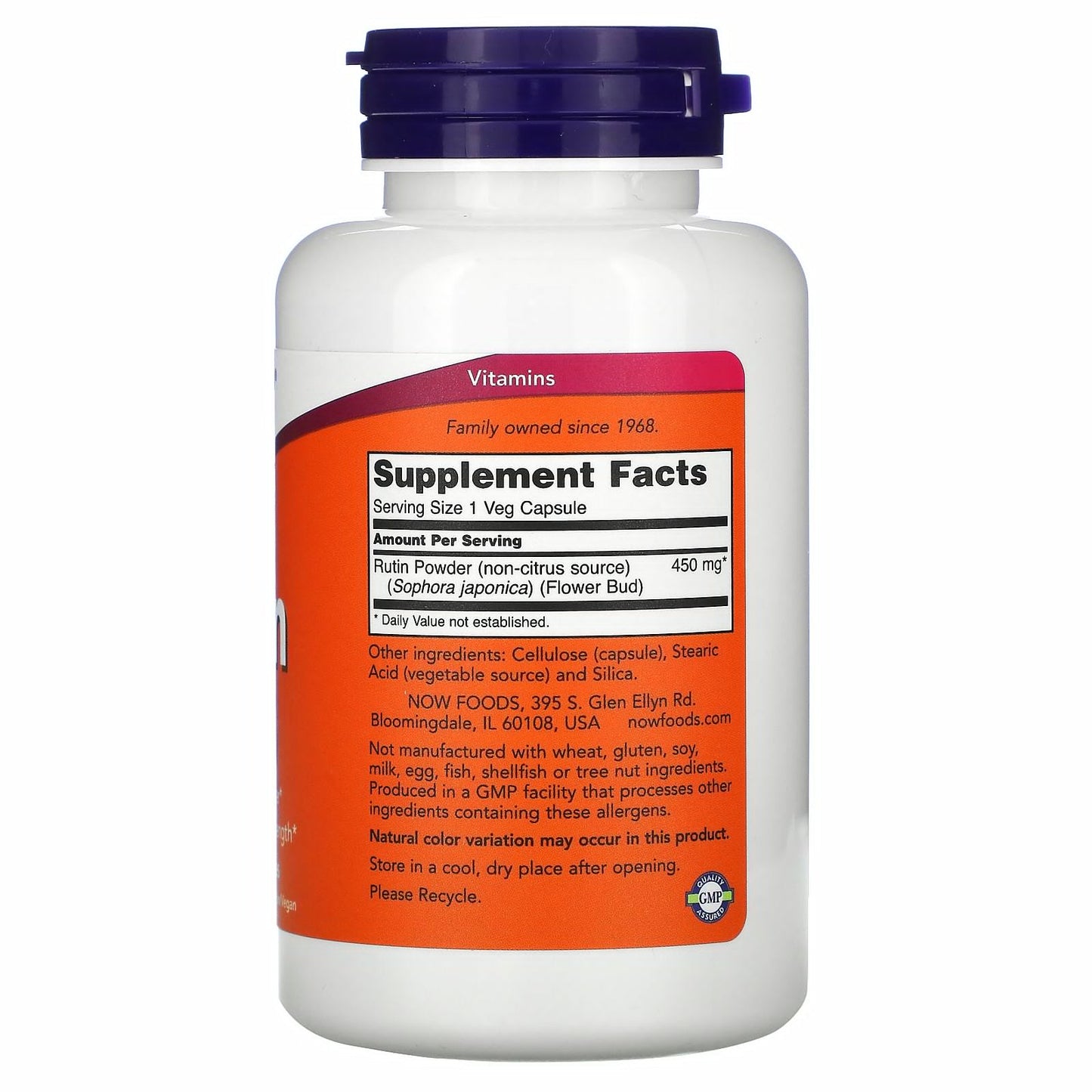 NOW RUTIN 450MG, 100 VEG CAPSULES