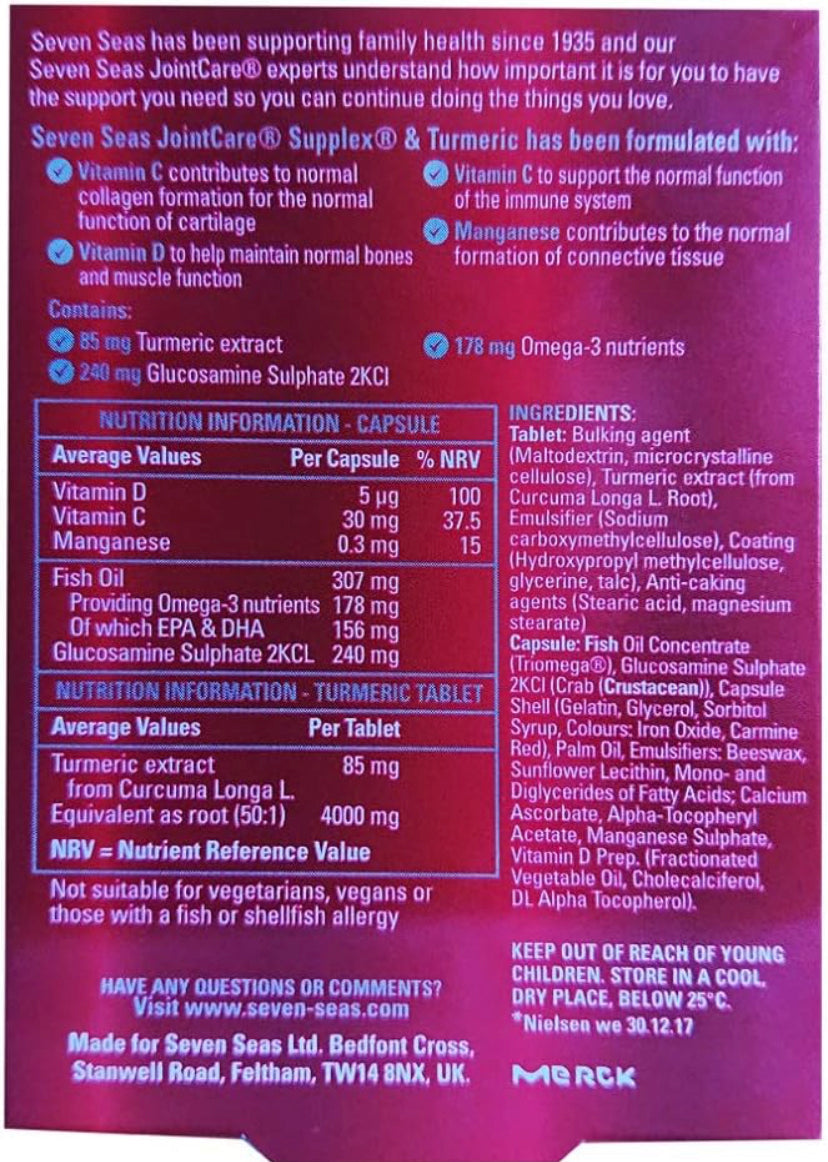 SEVEN SEAS JOINTCARE SUPPLEX & TURMERIC 4000MG