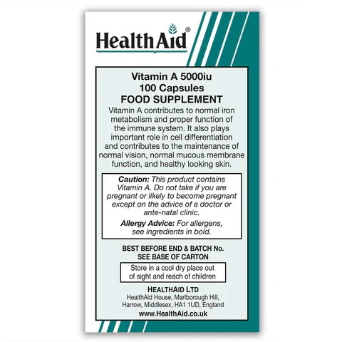 HEALTHAID VITAMIN A 5000IU