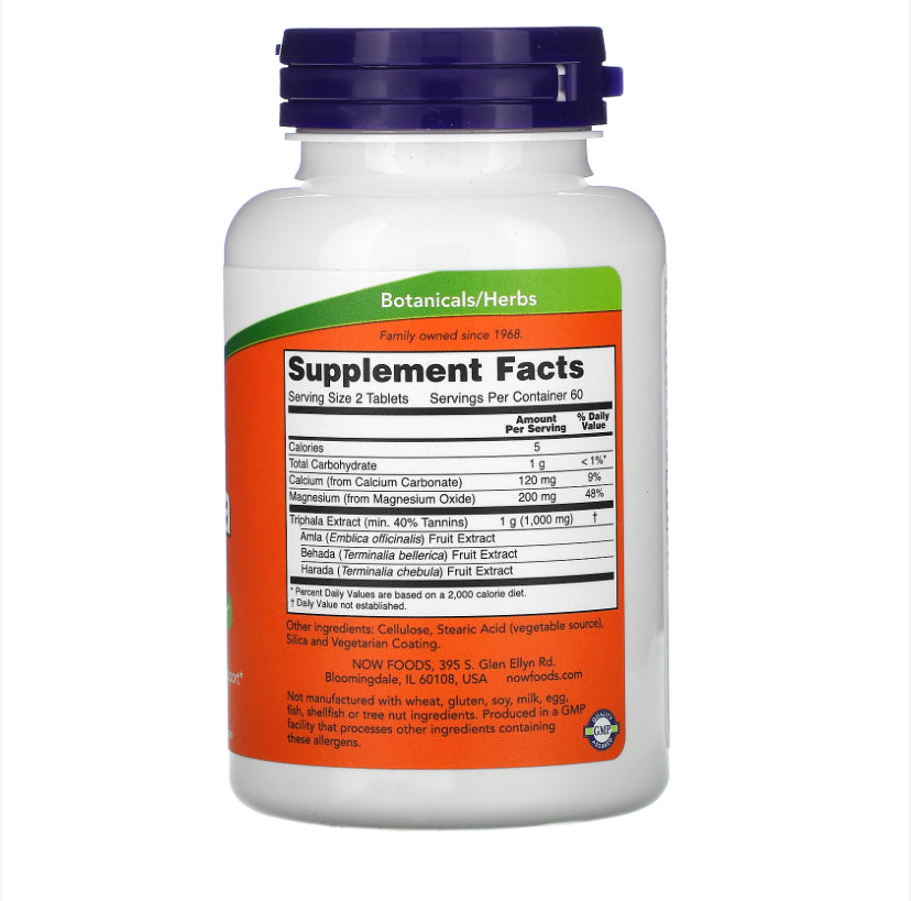 NOW TRIPHALA 500MG, 120 TABLETS