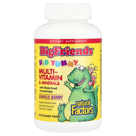 Natural Factors
Big Friends, Chewable Multi-Vitamin & Minerals, Jungle Berry, 60 Chewable Tablets