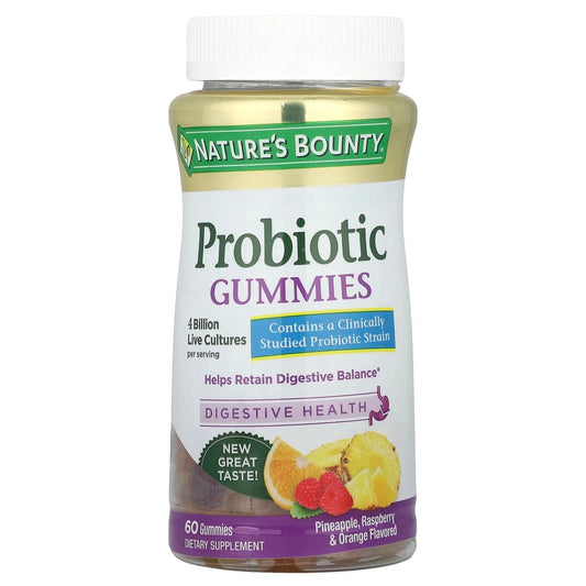 Nature's Bounty
Probiotic Gummies, Pineapple, Raspberry & Orange, 4 Billion Live Culture