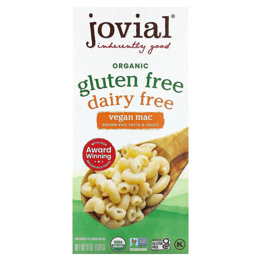 Jovial
Organic Gluten Free, Dairy Free, Vegan Mac, 6 oz (170 g)