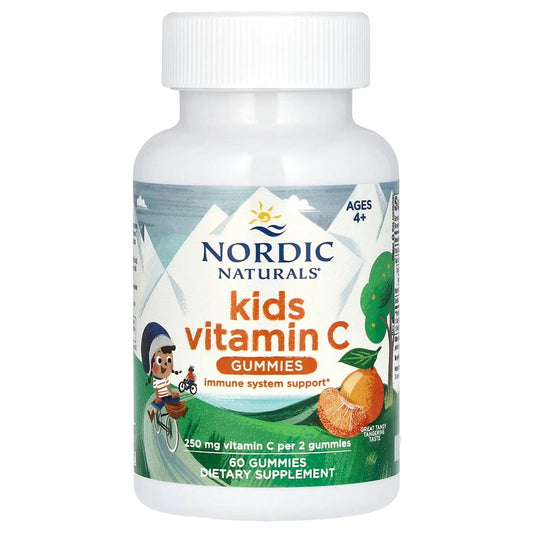 Kids Vitamin C Gummies, Ages 4+, Tangy Tangerine, 250 mg, 60 Gummies (125 per Gummy)