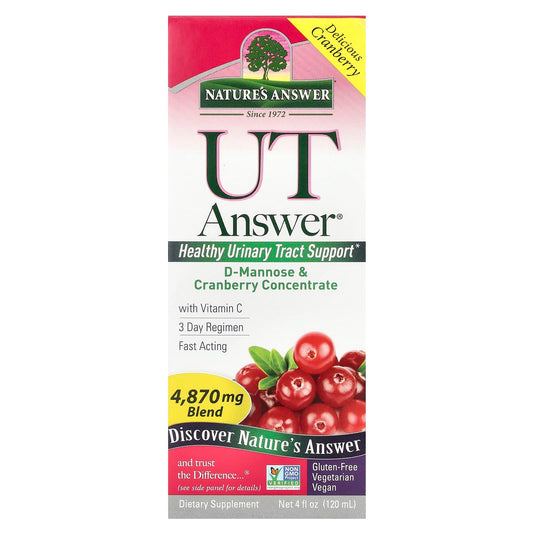 Nature's Answer
UT Answer®, D-Mannose & Cranberry Concentrate, 4 fl oz (120 ml)