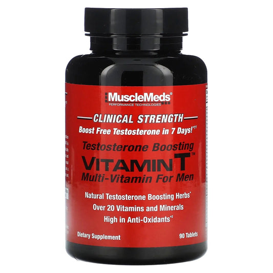 MuscleMeds
Vitamin T, Testosterone Boosting Multi-Vitamin For Men, 90 Tablets