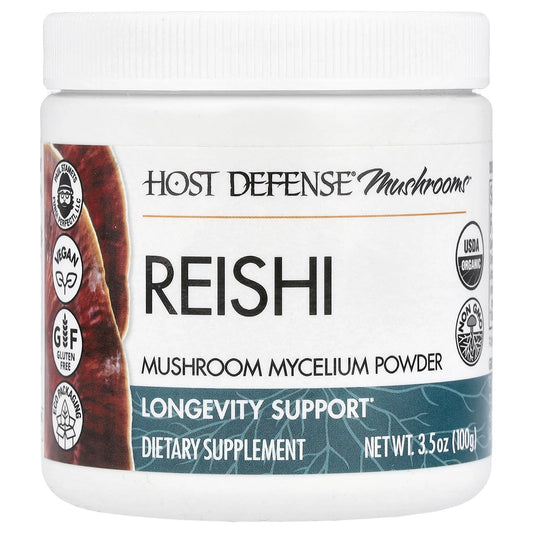 Host Defense
Mushrooms™, Reishi, Mushroom Mycelium Powder, 3.5 oz (100 g)