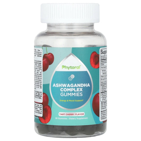 Phytoral
Ashwagandha Complex Gummies, Tart Cherry, 60 Gummies