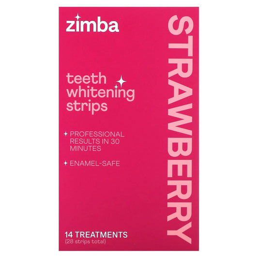 Zimba
Teeth Whitening Strips, Strawberry, 14 Treatments