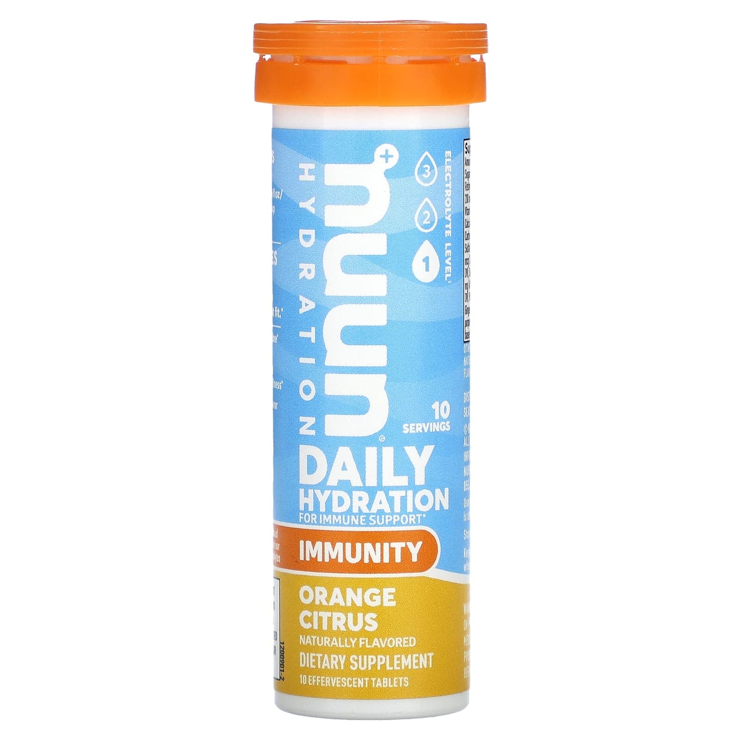 Nuun
Daily Hydration, For Immune Support, Orange Citrus, 10 Effervescent Tablets