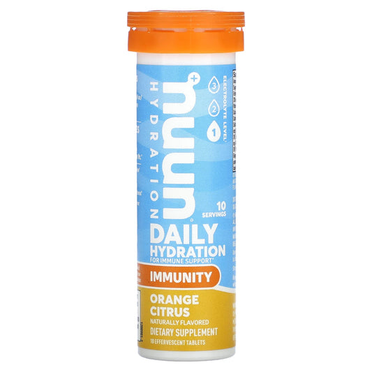 Nuun
Daily Hydration, For Immune Support, Orange Citrus, 10 Effervescent Tablets