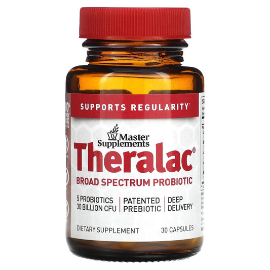 Pre-Order | Arrives in 5–10 Days – Master Supplements
Theralac, Broad Spectrum Probiotic, 30 Billion CFU, 30 Capsules