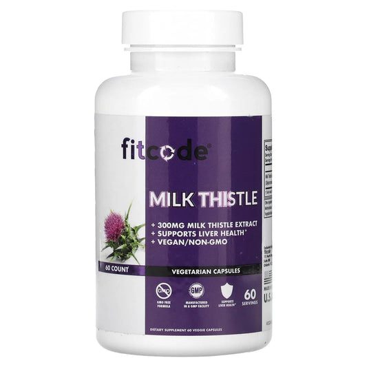 Pre-Order | Arrives in 5–10 Days – fitcode
Milk Thistle, 300 mg, 60 Veggie Capsules