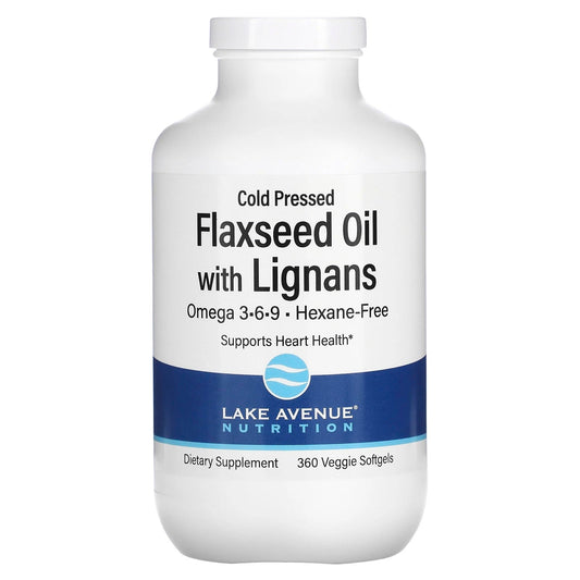 Lake Avenue Nutrition
Cold Pressed Flaxseed Oil with Lignans, 360 Veggie Softgels