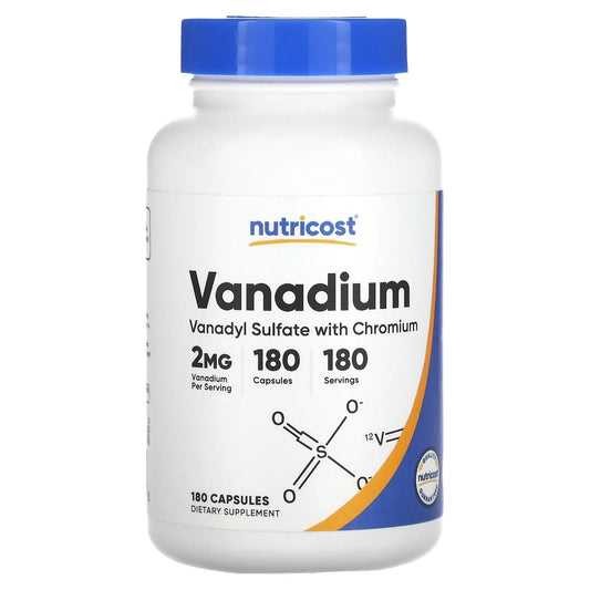 Nutricost
Vanadium , 2 mg , 180 Capsules