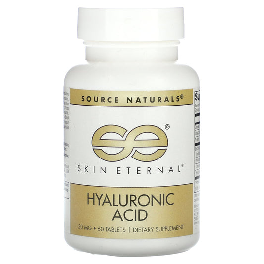 Pre-Order | Arrives in 5–10 Days – Source Naturals
Skin Eternal, Hyaluronic Acid, 50 mg, 60 Tablets