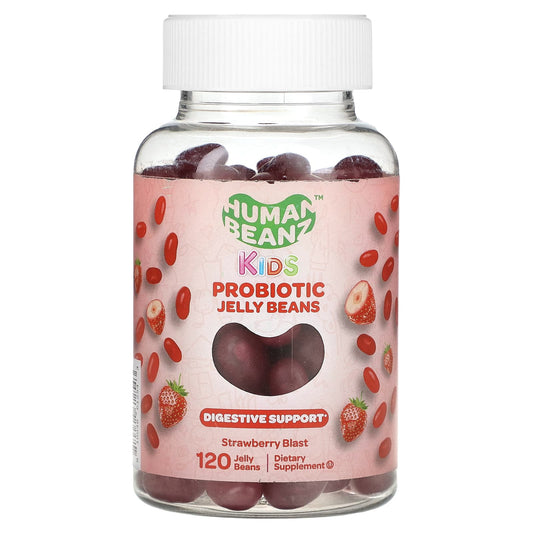Human Beanz
Kids, Probiotic Jelly Beans, Strawberry Blast, 1 Billion CFU, 120 Jelly Beans
