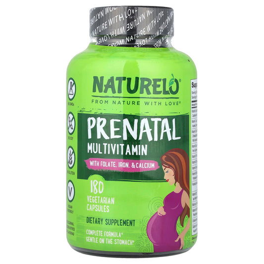 NATURELO
Prenatal Multivitamin With Folate, Iron & Calcium, 180 Vegetarian Capsules