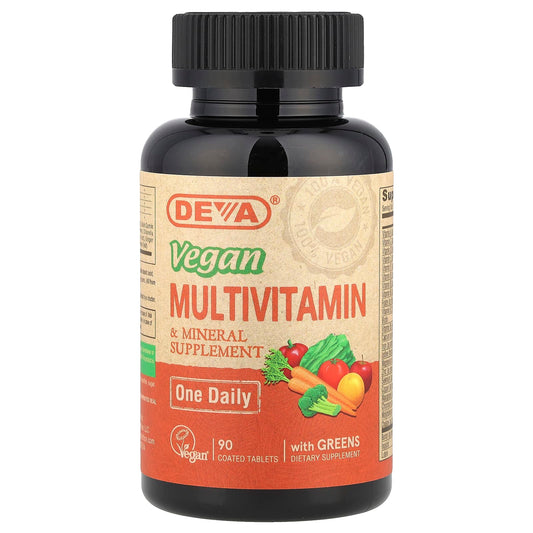 Pre-Order | Arrives in 5–10 Days – Deva
Vegan Multivitamin & Mineral Supplement, One Daily, 90 Coated Tablets