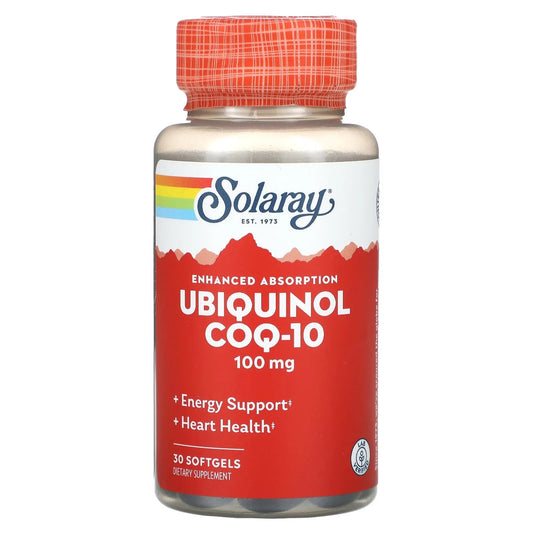 Pre-Order | Arrives in 5–10 Days – Solaray
Ubiquinol CoQ10, Enhanced Absorption, 100 mg, 30 Softgels