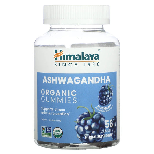 Himalaya
Organic Ashwagandha Gummies, Blackberry, 300 mg, 56 Gummies (150 mg per Gummy)