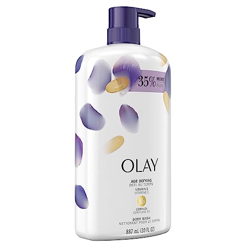 Olay Age Defying Body Wash with Vitamin E, 887 mL, White