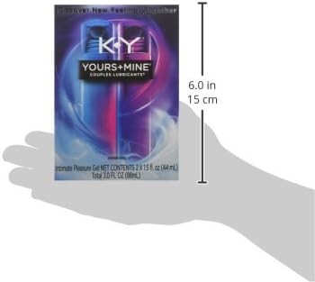 K-Y Yours + Mine Couples Lubricant, Personal Lubricant & Intimate Gel for Couples, Men, Women, Sex Lube, Clear, 2 x 1.5 Fl Oz, 2 count (Pack of 1)