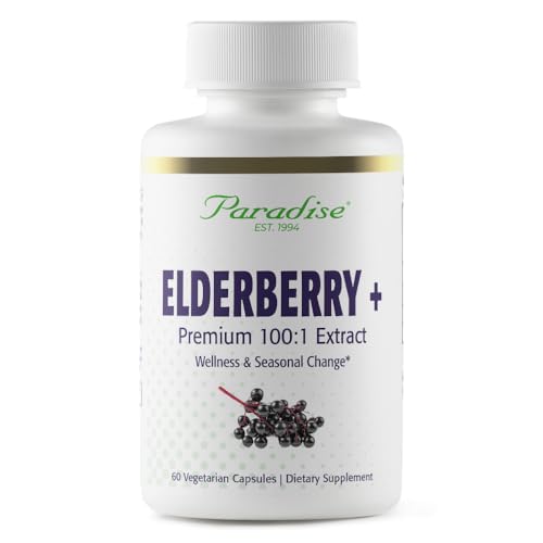 Pre-Order | Arrives in 5–10 Days – Paradise Herbs Elderberry with Zinc Extract, Supports Body's Natural Defenses, Super Potent, Ultra Pure, Vegan, Non GMO, Gluten Free, 60 Vegetarian Capsules