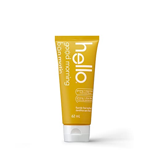 Hello Good Morning Fluoride Free Toothpaste, Meyer Lemon with Fresh Mint, Vegan, SLS Free, 62 ml