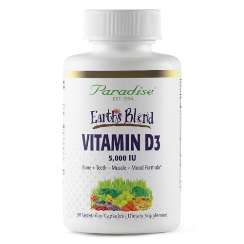 Pre-Order | Arrives in 5–10 Days – Paradise Herbs Earth's Blend Vitamin D3, Superfoods Base of Probiotics and Organic Alkalizing Greens, Veggies & Berries, 90 Vegetarian Capsules