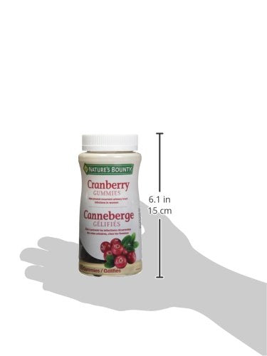 Nature's Bounty Cranberry Gummies Herbal Supplement, Helps Prevent Recurrent UTIs, 60 Gummies, Multi-colored
