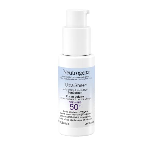Neutrogena Ultra Sheer Moisturizing Face Serum Sunscreen SPF 50+ - with Vitamin E - UVA/UVB Protection - Fragrance Free - 50 mL