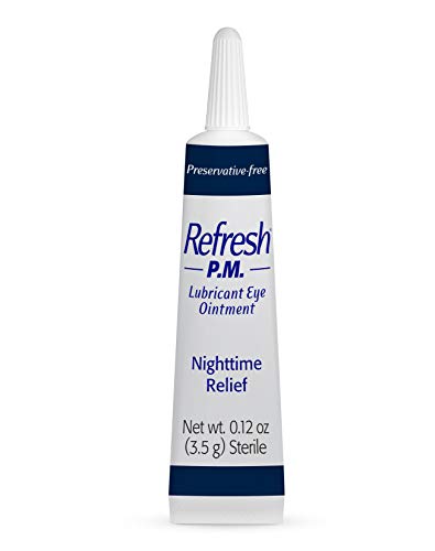 Refresh P.M. Lubricant Eye Ointment, Nighttime Relief, Preservative-Free, 0.12 Oz Sterile, Packaging May Vary