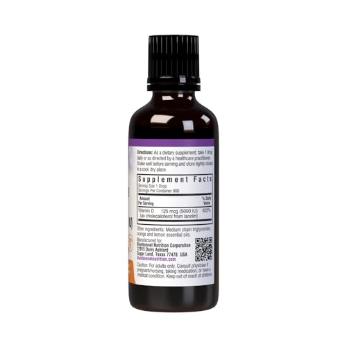 Pre-Order | Arrives in 5–10 Days – Bluebonnet Nutrition Liquid Vitamin D3 Drops 5000 IU, Aids in Muscle and Skeletal Growth, D3, Non GMO, Gluten Free, Soy Free, Dairy Free, Kosher, Citrus Flavor (743715003781), 1 Fl Oz (Pack of 1)