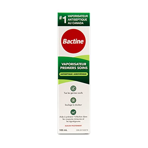 Pre-Order | Arrives in 5–10 Days – Bactine First Aid Spray for Pain Relief and Itch Relief, Antiseptic, Anesthetic and No Sting Formula, 105 ml