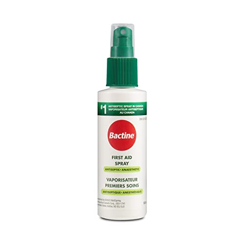 Pre-Order | Arrives in 5–10 Days – Bactine First Aid Spray for Pain Relief and Itch Relief, Antiseptic, Anesthetic and No Sting Formula, 105 ml