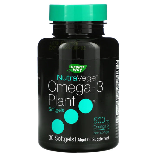 Nature's Way
NutraVege, Omega-3 Plant, 500 mg, 30 Softgels