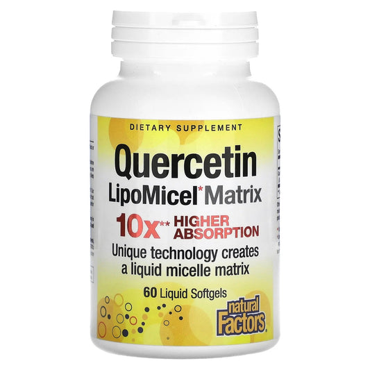 Natural Factors
Quercetin LipoMicel Matrix, 250 mg, 60 Liquid Softgels