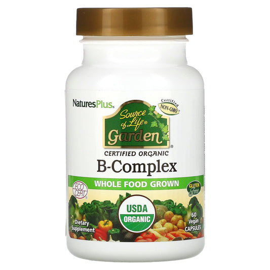 NaturesPlus
Source of Life Garden, Organic B-Complex, 60 Vegan Capsules