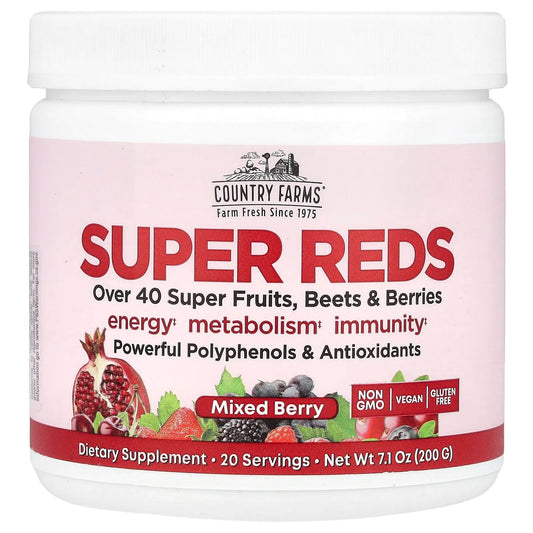 Pre-Order | Arrives in 5–10 Days – Country Farms
Super Reds, Mixed Berry, 7.1 oz (200 g)