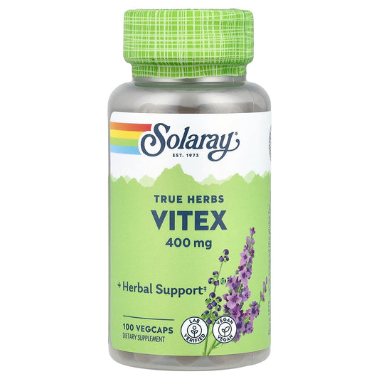Pre-Order | Arrives in 5–10 Days – Solaray
True Herbs, Vitex, 400 mg, 100 VegCaps