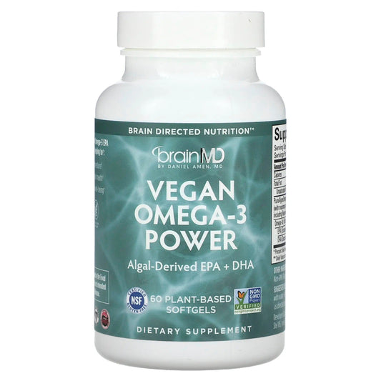 BrainMD
Vegan Omega-3 Power, 60 Plant-Based Softgels
