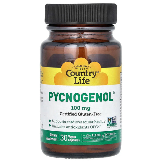 Pre-Order | Arrives in 5–10 Days – Country Life
Pycnogenol, 100 mg, 30 Vegan Capsules