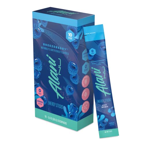 Pre-Order | Arrives in 5–10 Days – Alani Nu Energy Stick Packets, Activate with Water, 200mg Caffeine, Zero Sugar, 30mcg Biotin, Formulated with Amino Acids Like L-Theanine to Prevent Crashing, Breezeberry, 10 Sticks Per Pack