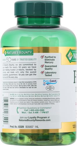 Nature's Bounty Fish Oil, Omega 3, Supports Heart Health, 1200 Mg, 120 Rapid Release Softgels