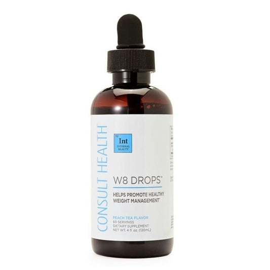 Pre-Order | Arrives in 5–10 Days – Consult Health W8 Drops – Helps Promote Healthy Weight Management - Peach Tea Flavor – 60 Servings 4 fl. oz. (1pack)